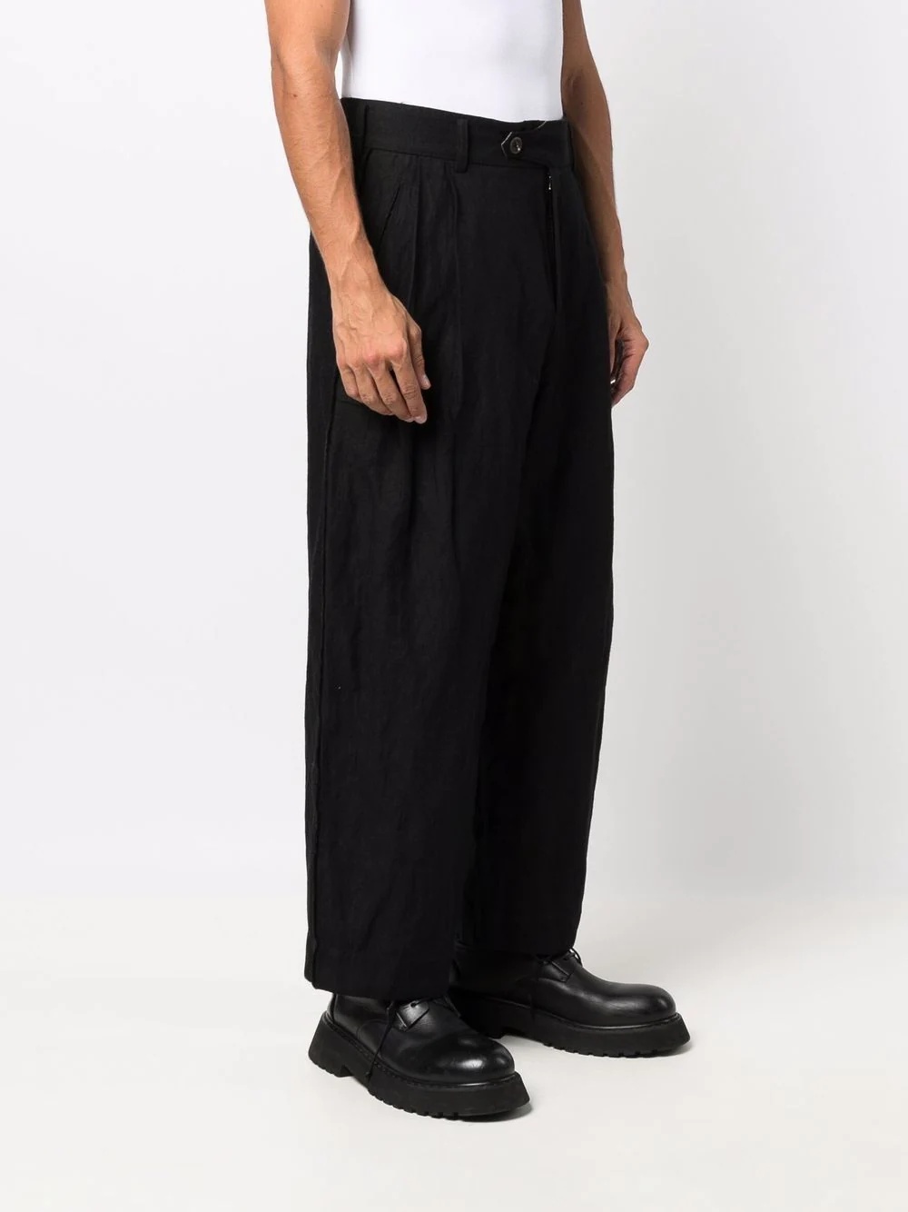 high-waisted straight-leg trousers - 3