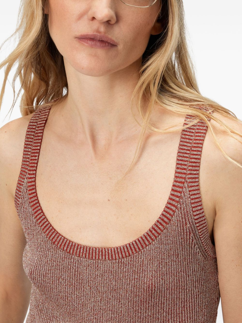 metallic ribbed top - 4