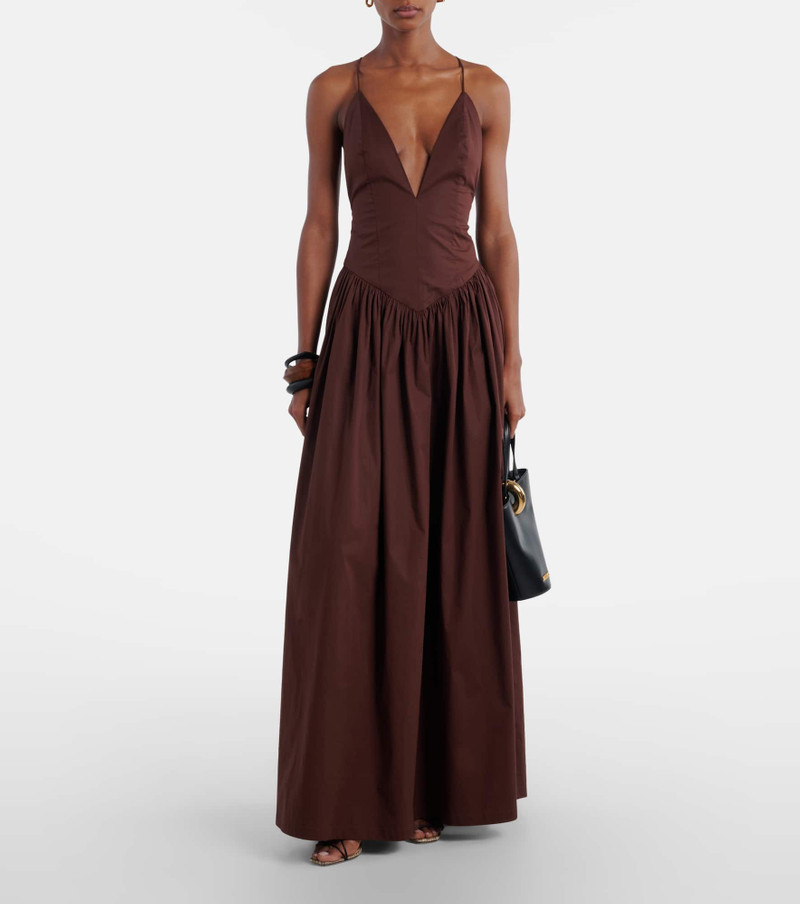 ADRIANA DEGREAS Open-back cotton maxi dress outlook