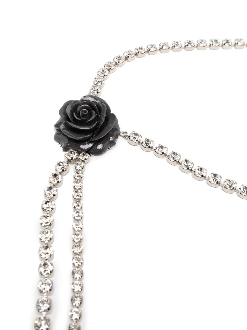 Alessandra Rich crystal-embellished flower-charm belt outlook