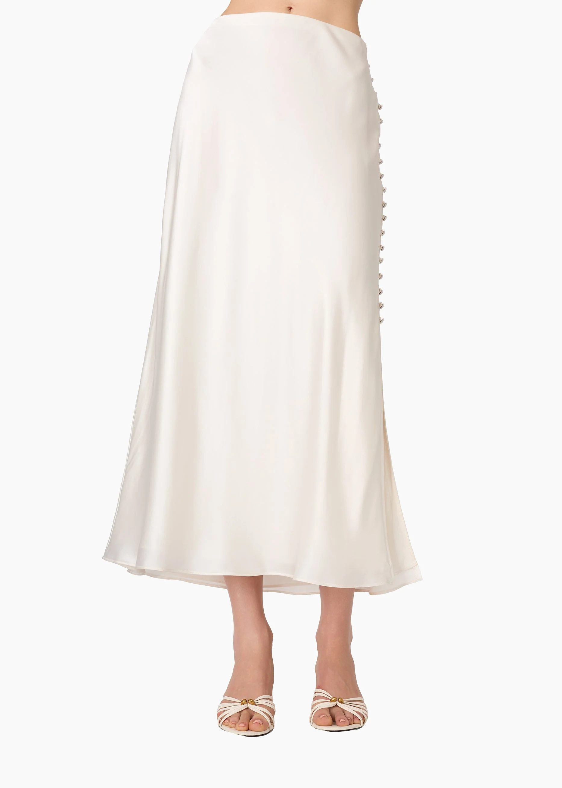 GUYNAN SILK MAXI SKIRT MACADAMIA - 1