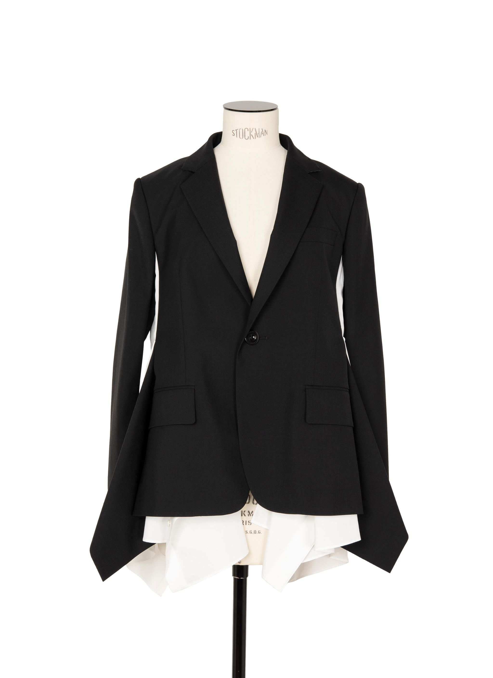 【sacai】Suiting x Cotton Poplin Jacket プリーツ ジャケット sacai Suiting x Cotton Poplin Jacket | REVERSIBLE