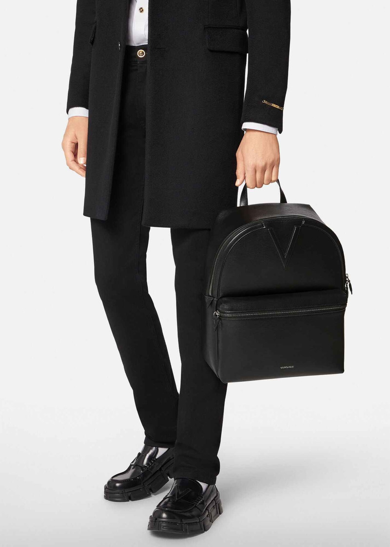 VERSACE V Leather Backpack outlook