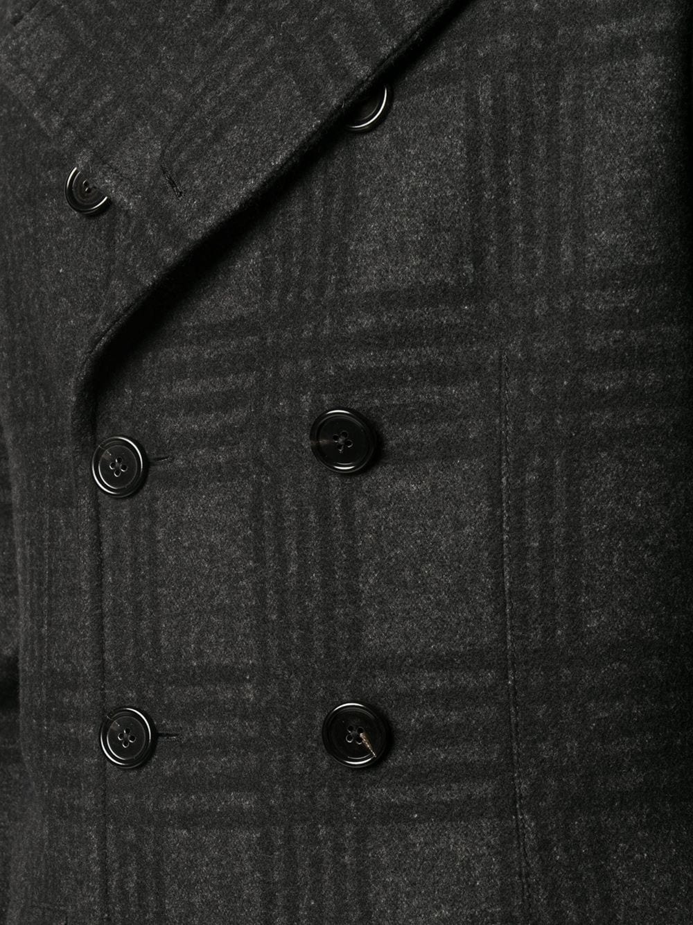 plaid-pattern double-breasted jacket - 5