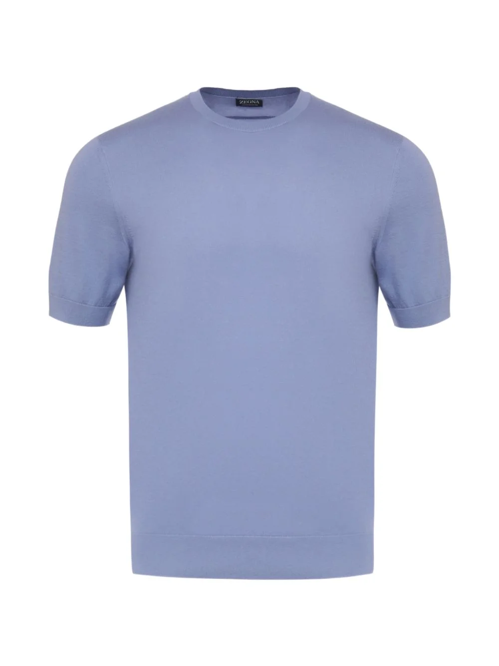 short-sleeve knitted cotton T-shirt - 1