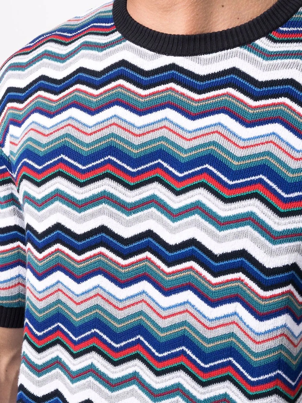 short-sleeve zigzag T-shirt - 5