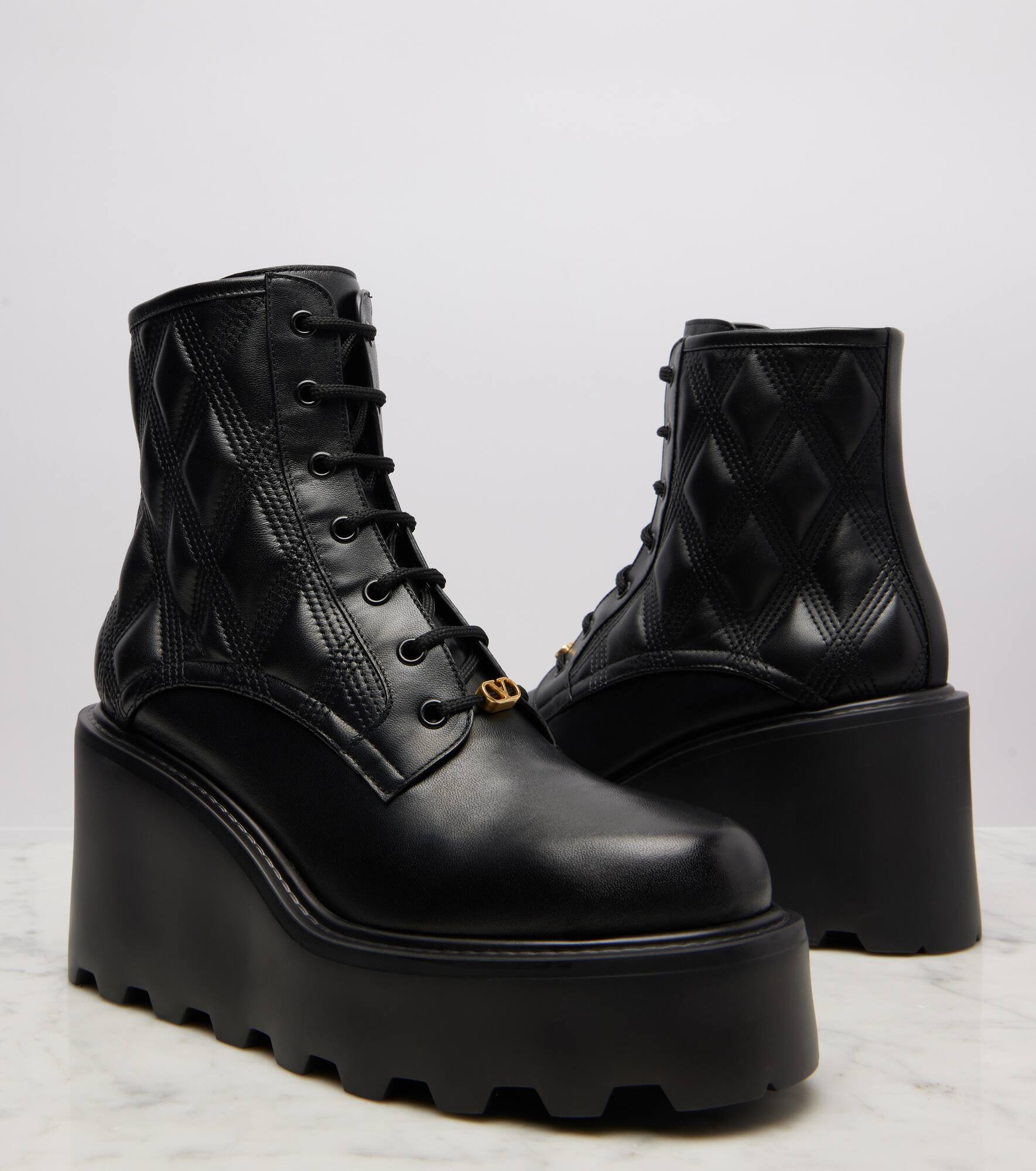 Quiltie 67 leather lace-up boots - 5