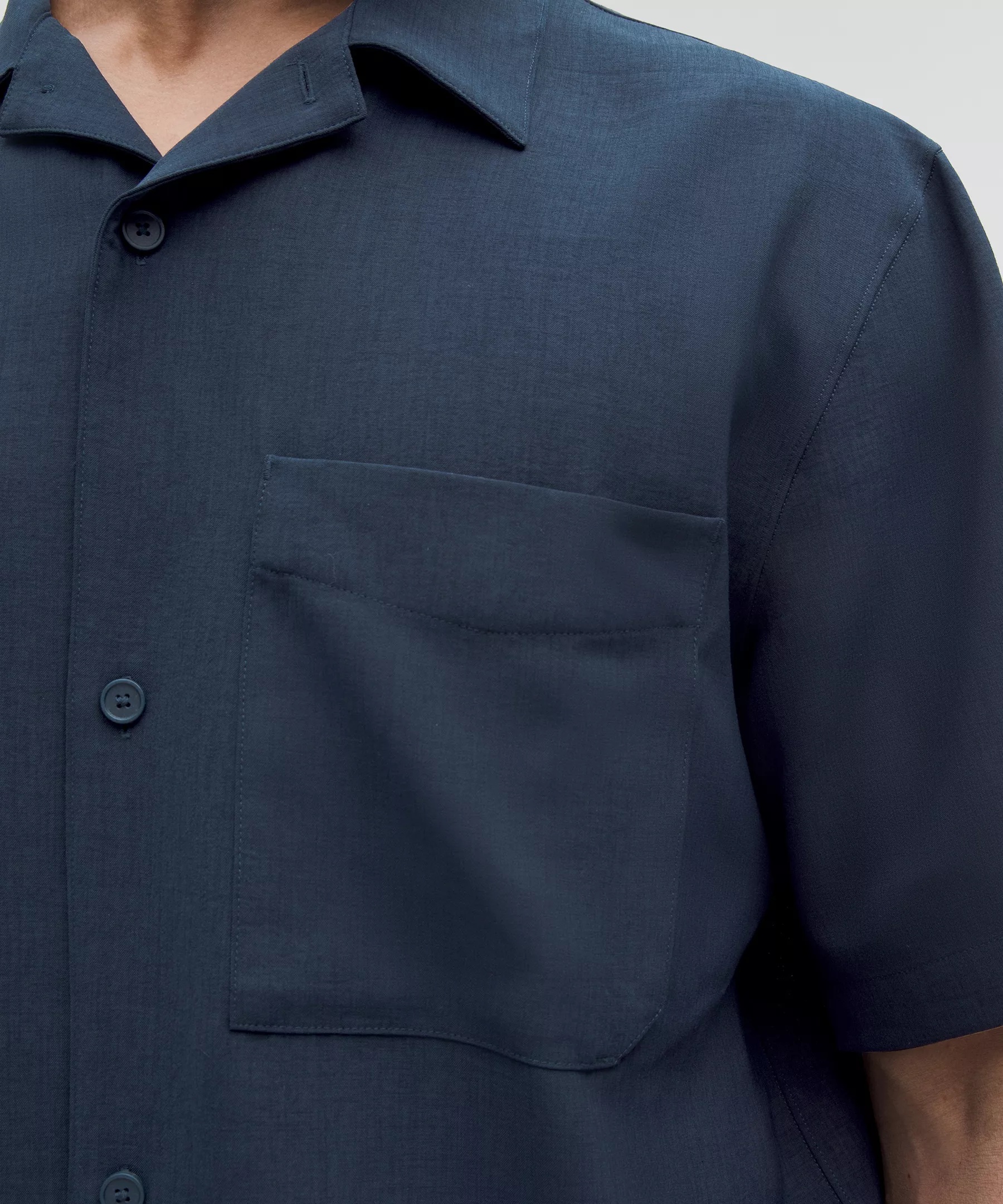 Lightweight Camp Collar Button-Up Shirt *Pocket - 6