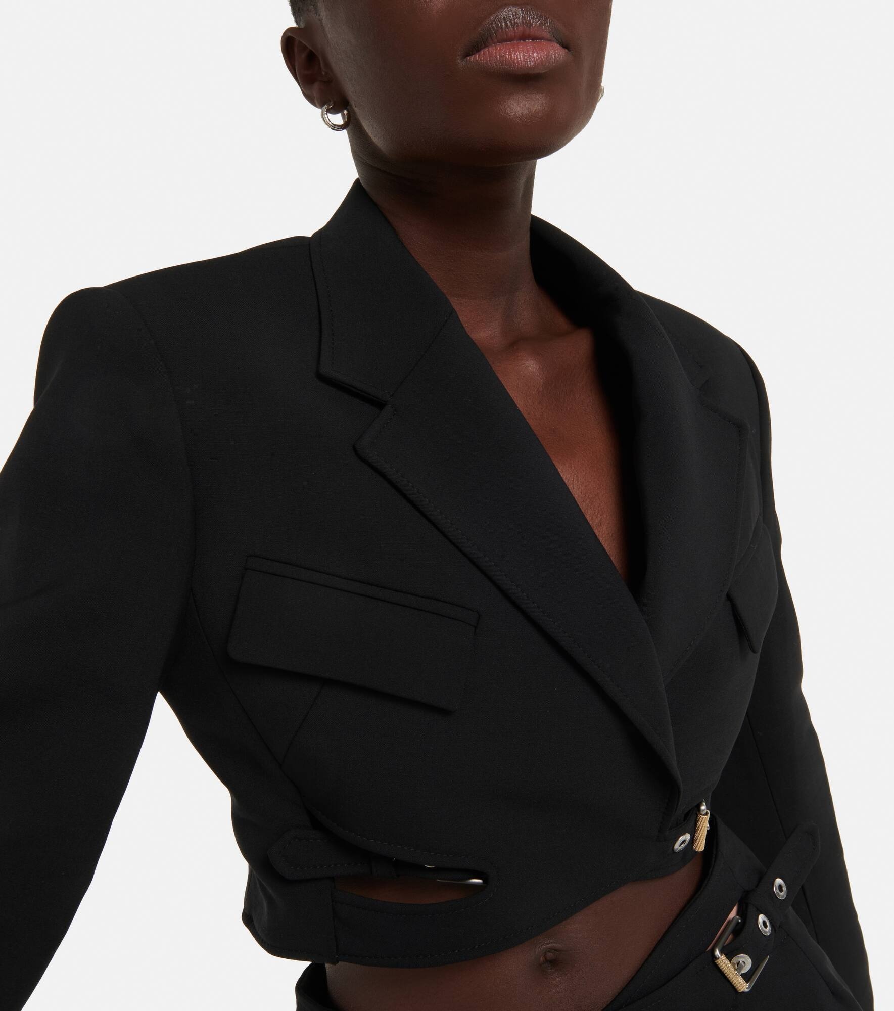 Interlock belted cropped blazer - 4