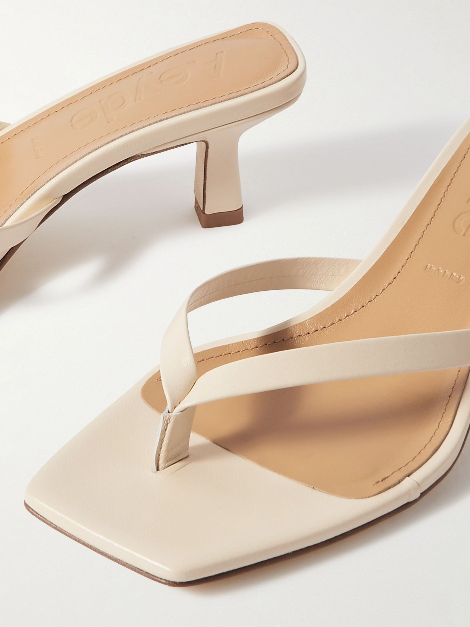 Wilma leather sandals Cream - 4