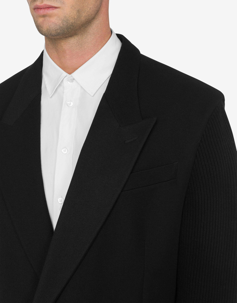 STRETCH GABARDINE AND KNITTED JACKET 4