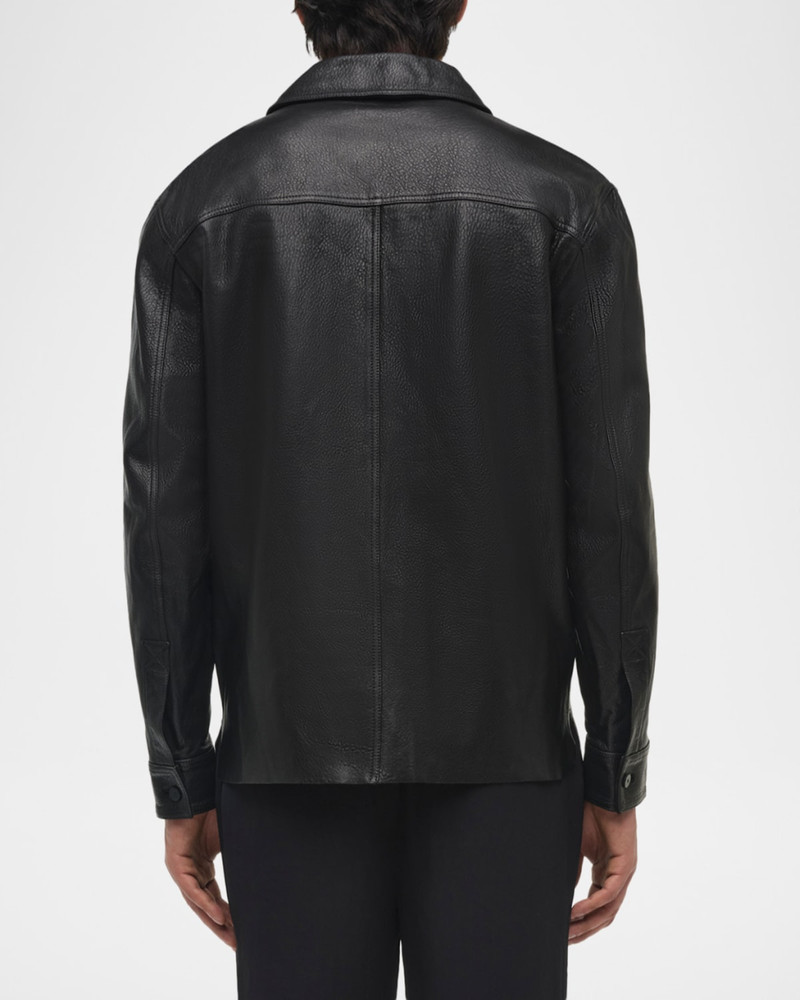 SIMKHAI Men & apos;s Gibson Leather Shirt Jacket outlook