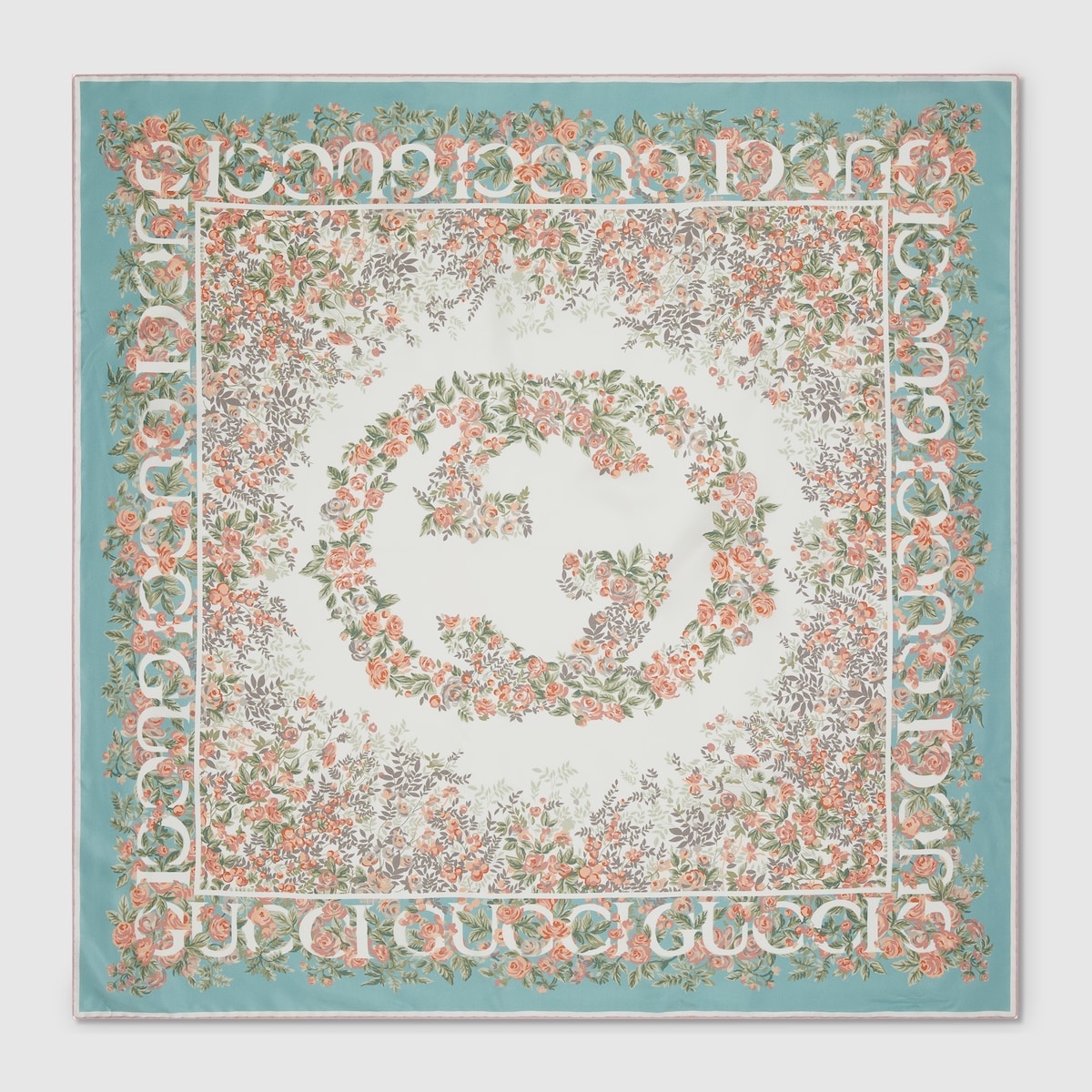 Gucci Interlocking G floral print silk carré - 1