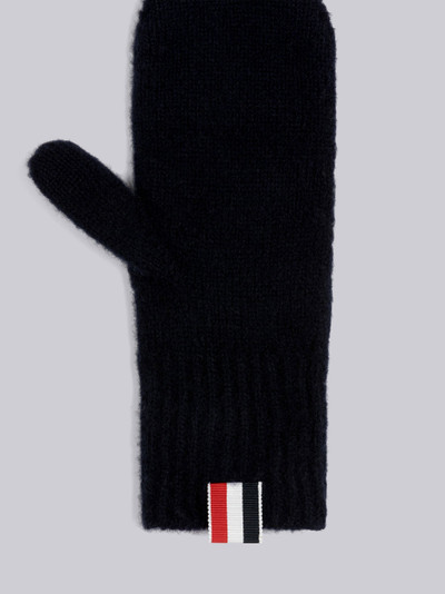 Thom Browne Hairy Silk Cashmere Cable Pointelle 4-Bar Mittens outlook