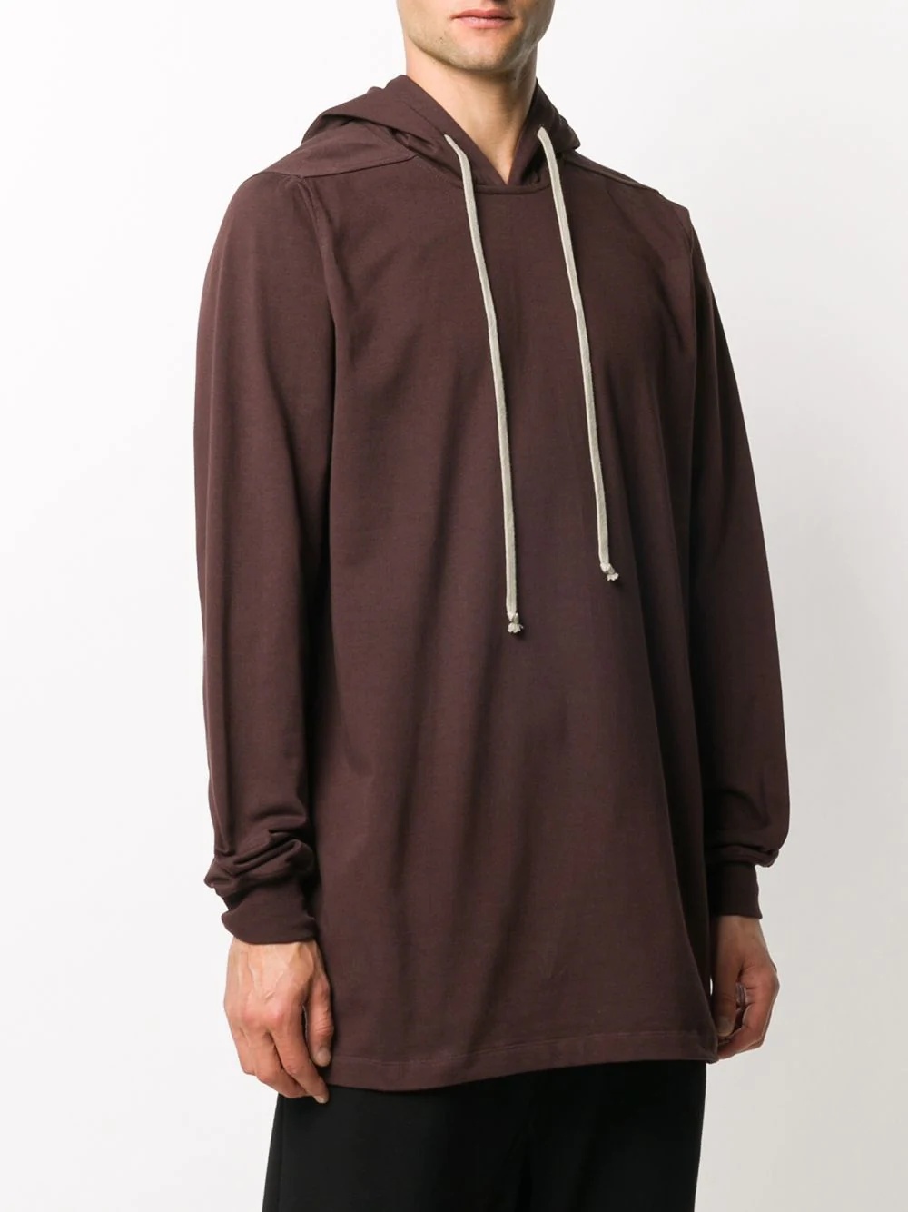 longline drawstring hoodie - 3