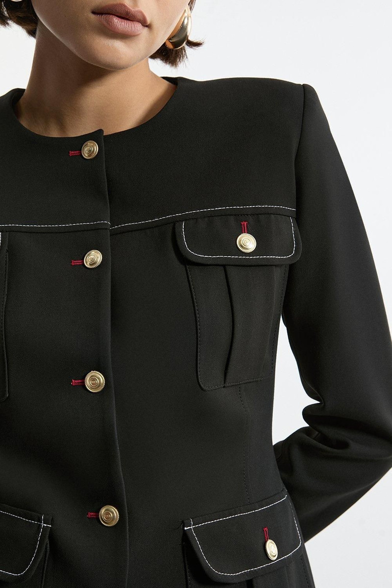 KAREN MILLEN Compact Stretch Formal Tailored Jacket outlook