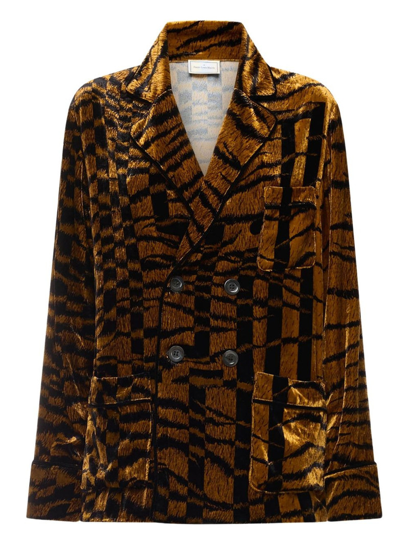 tiger-print double-breasted jacket 1