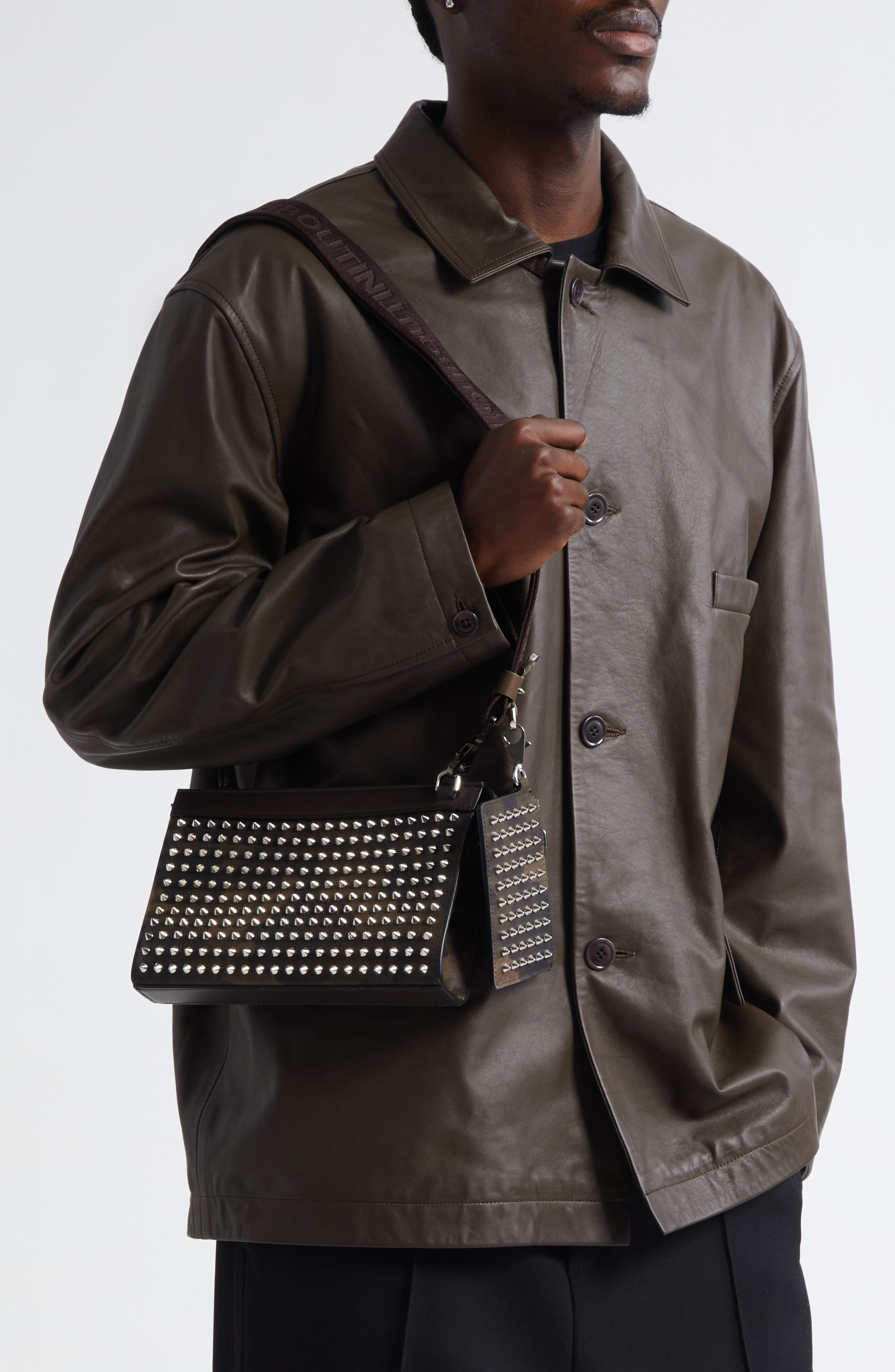 Christian Louboutin Funky Camo Crossbody Bag in Cafe/Green/Gun Metal at Nordstrom - 2