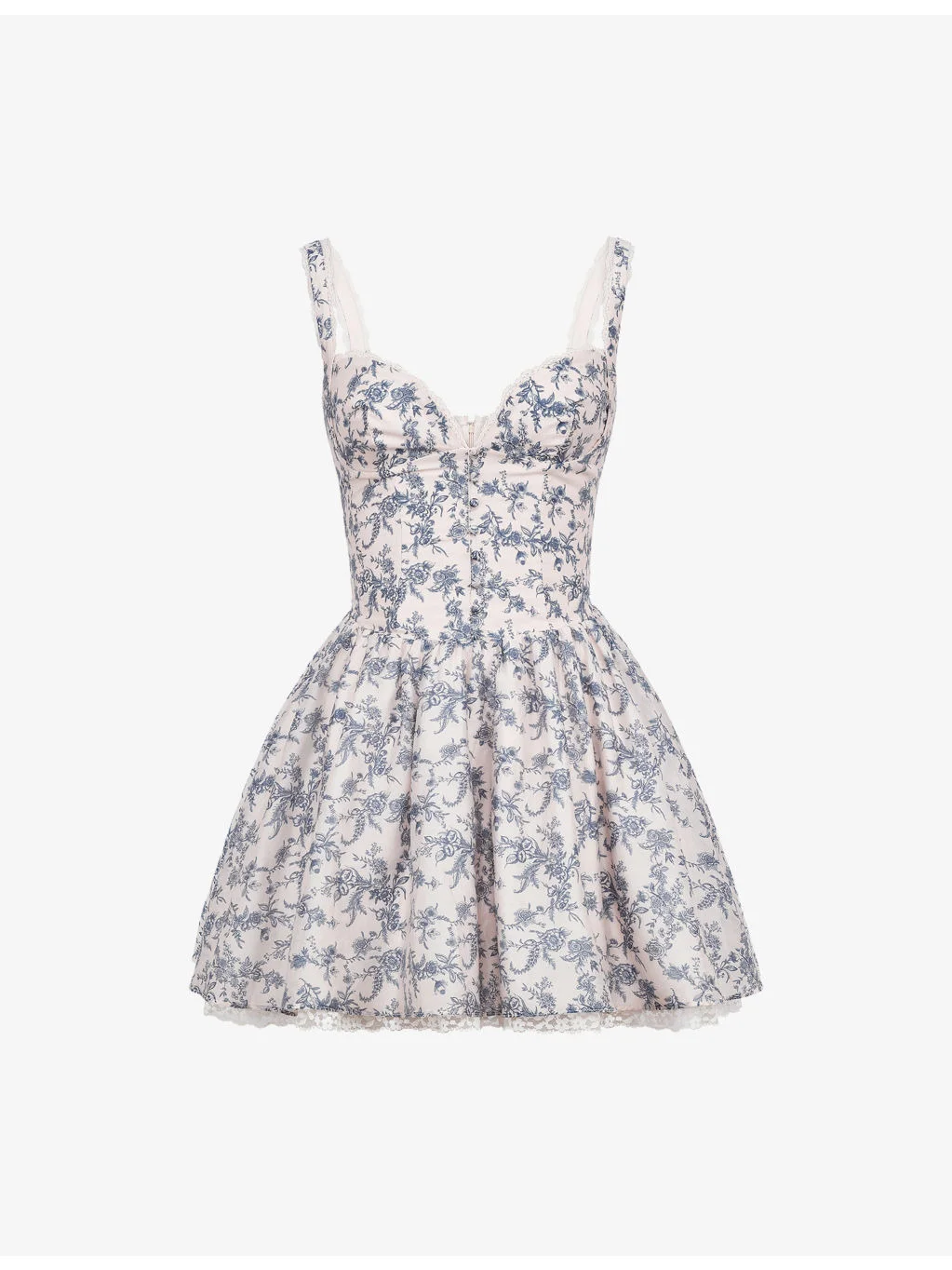 Brigitte Print Corset Linen-Blend Mini Dress - 1
