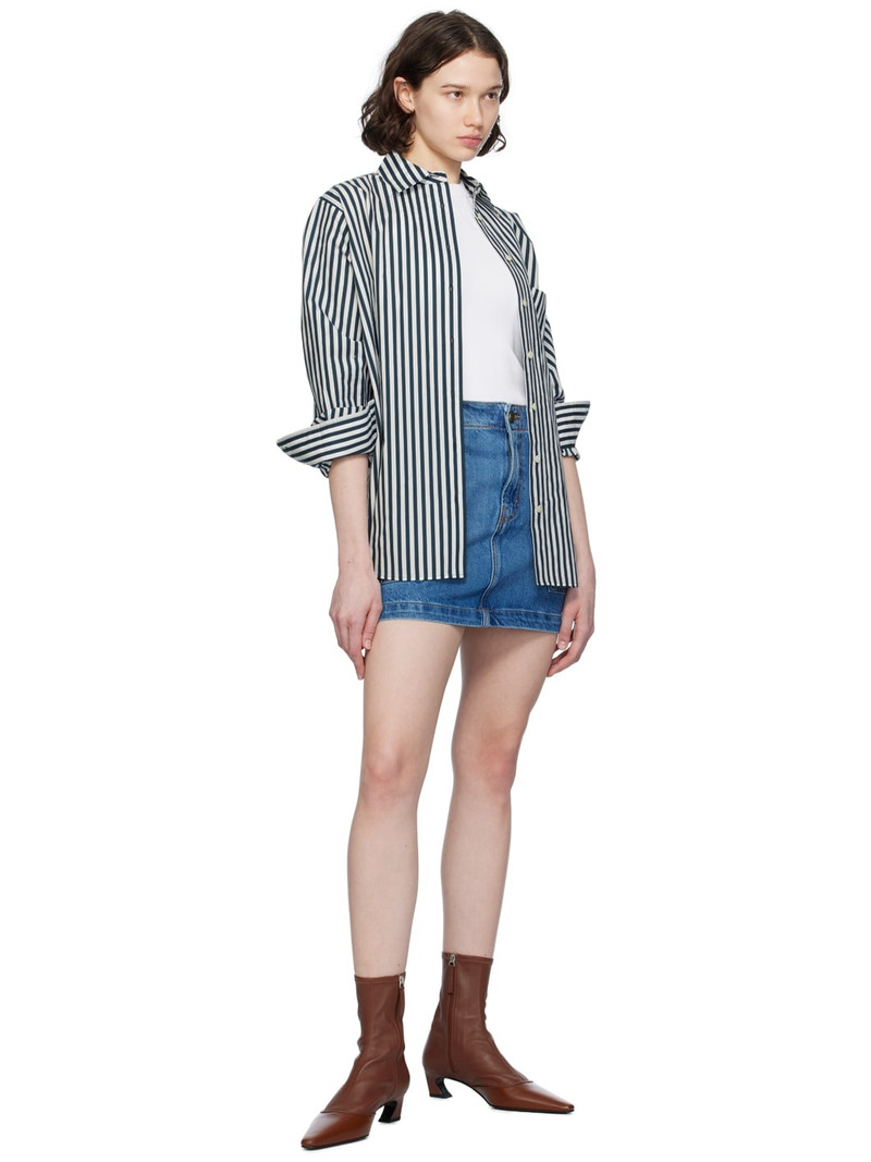 FRAME Blue Cargo Denim Miniskirt outlook