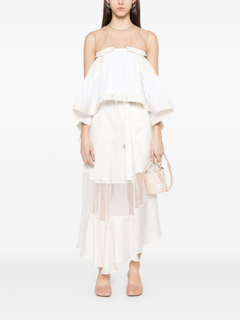 sacai asymmetric midi skirt outlook