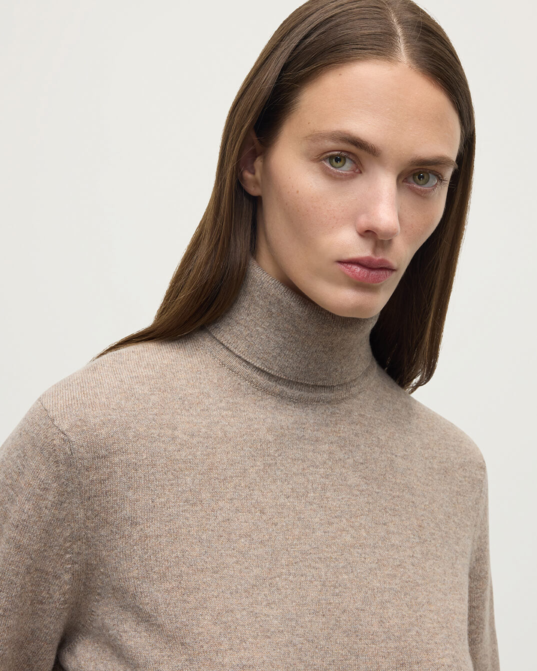 Classic Cashmere Brown Roll Neck Jumper - 5