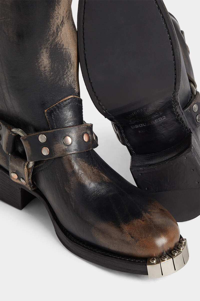 HARLEY DISTRESSED BIKER BOOTS - 5