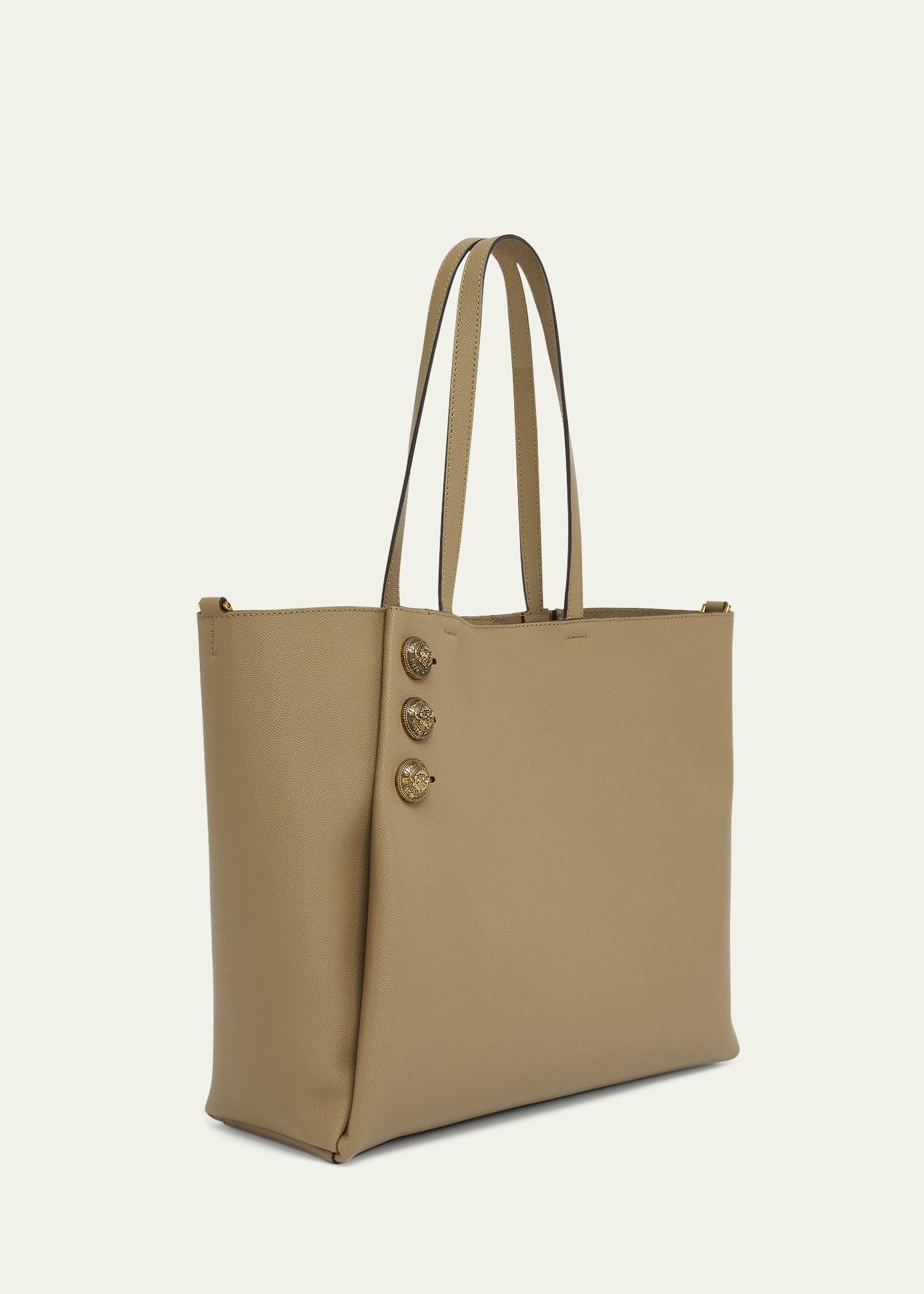 Embleme Shopper Tote Bag in Grained Leather - 3