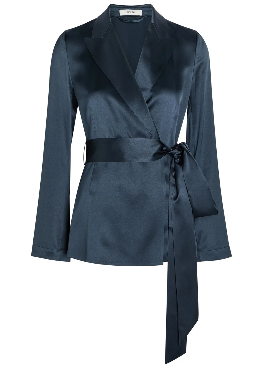 Joseph Archer Belted Wrap Silk Jacket - 1