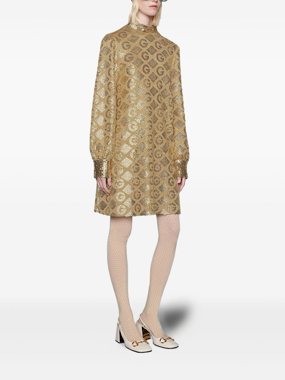 lamé G rhombi jacquard dress - 2