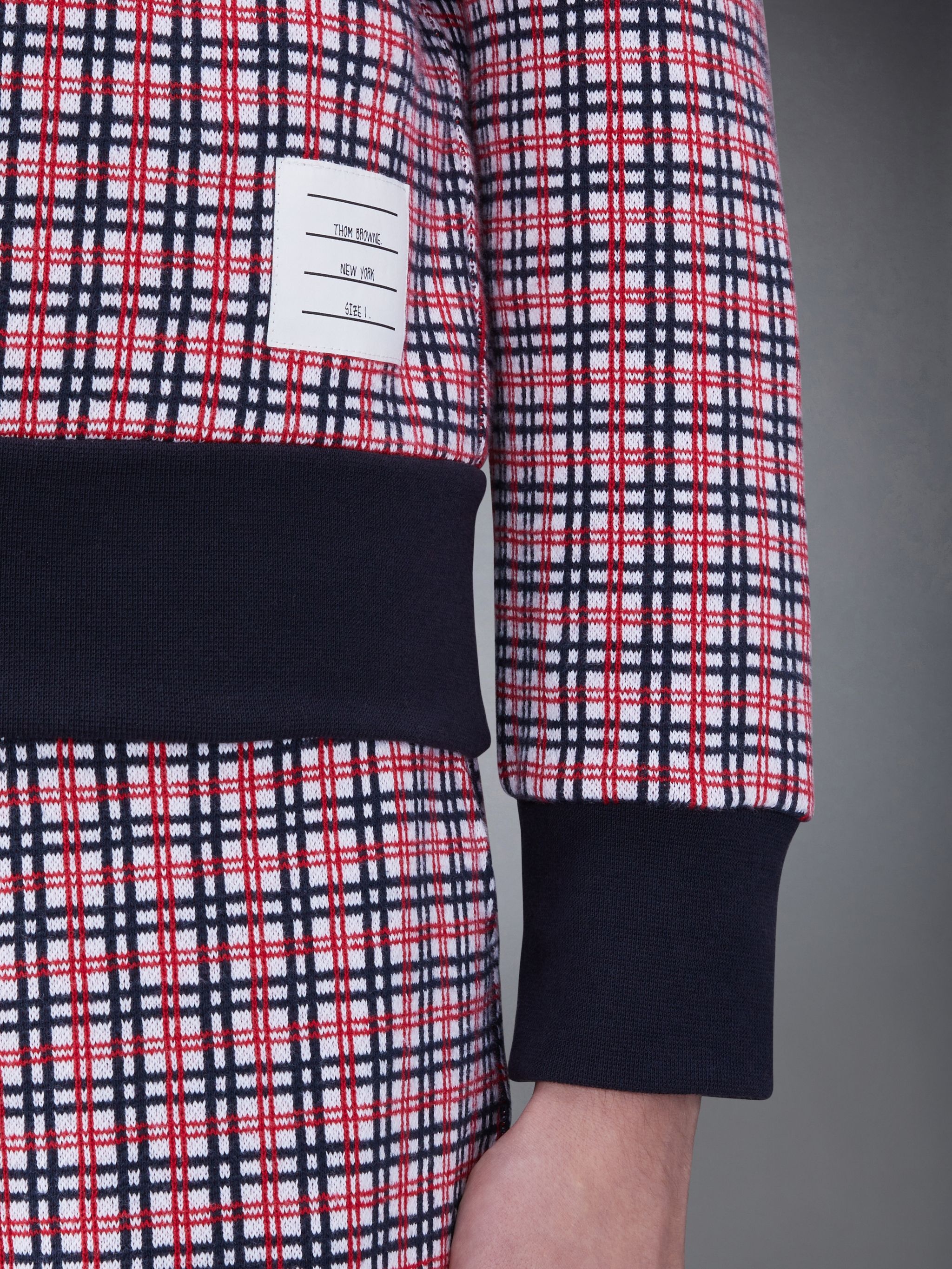 checked jacquard crew-neck sweatshirt - 6