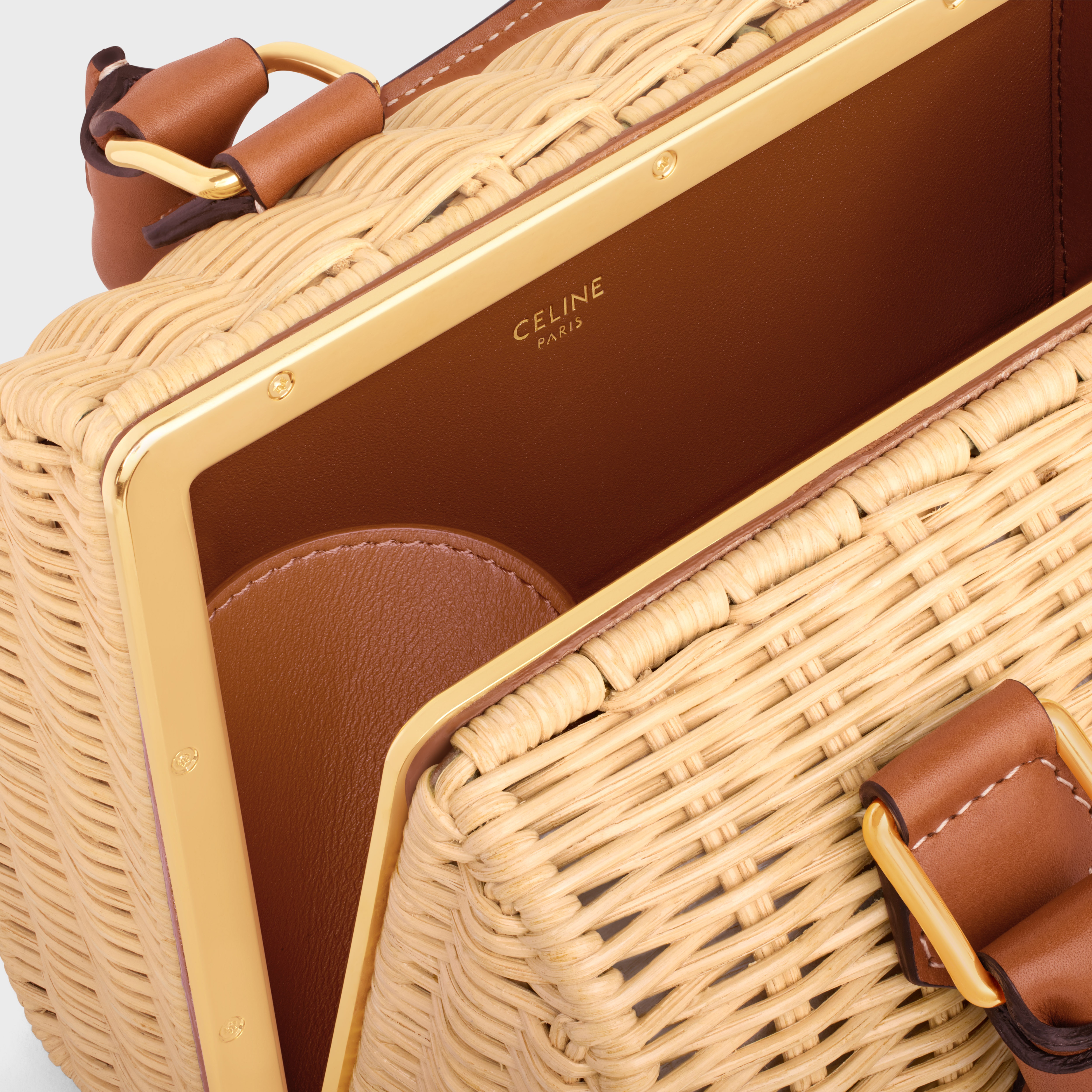 SMALL BOSTON cuir triomphe in WICKER AND CALFSKIN - 4