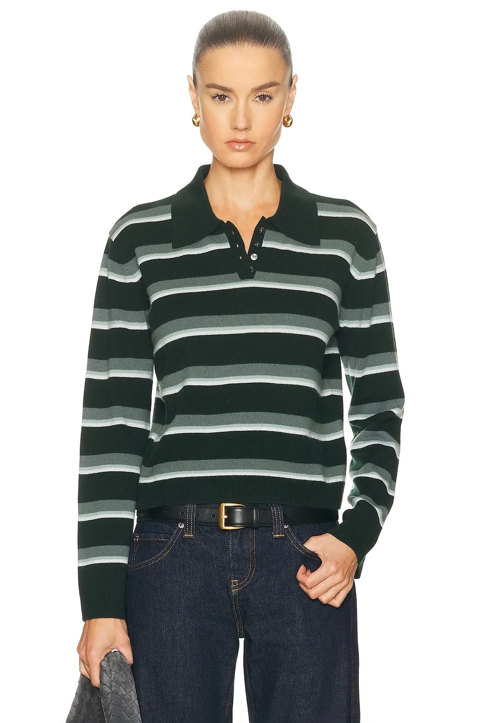 Zoe Stripe Polo Top - 1