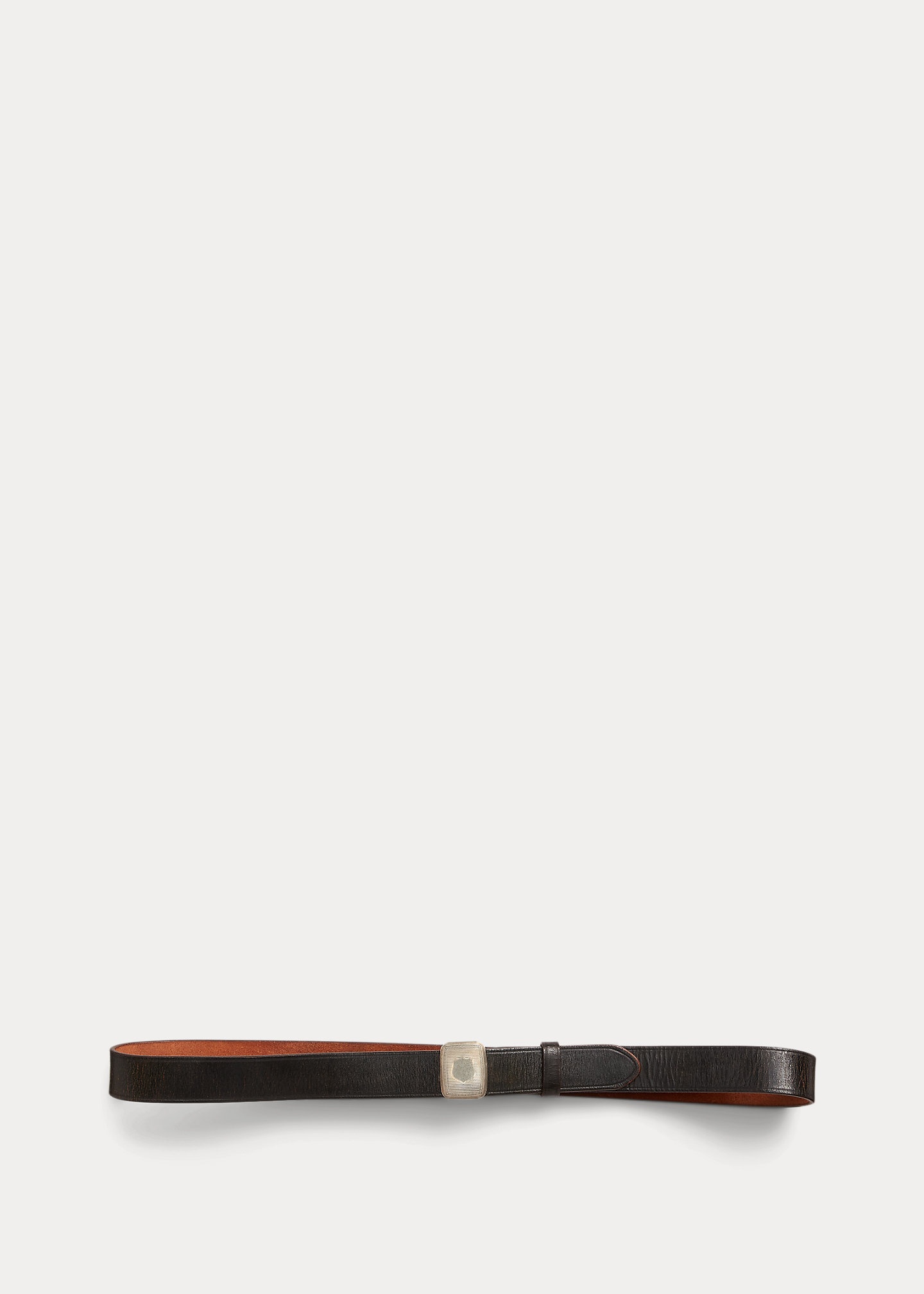 RRL Hand-Burnished Leather Belt - Vintage Black