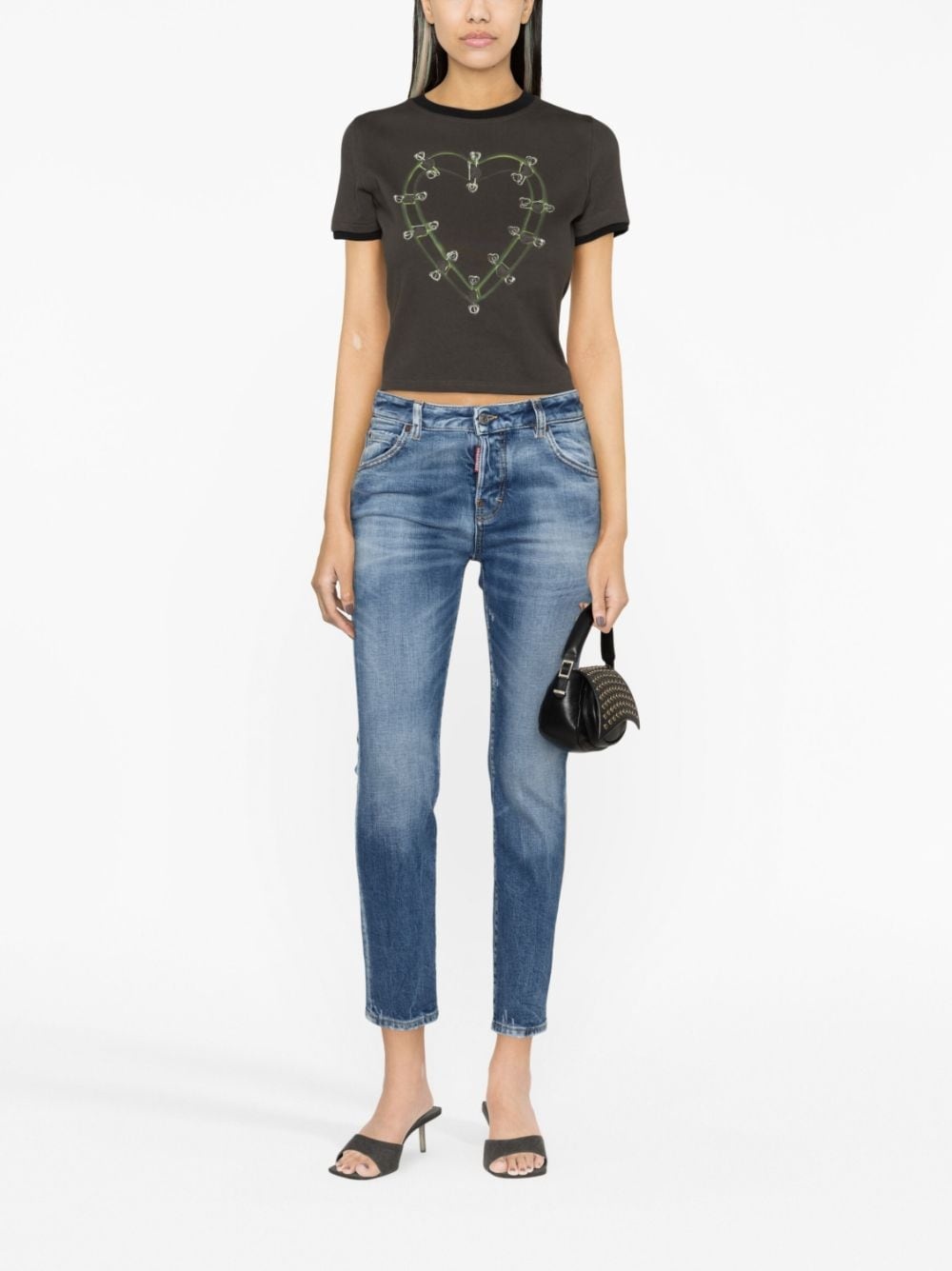 logo-patch tapered jeans - 2