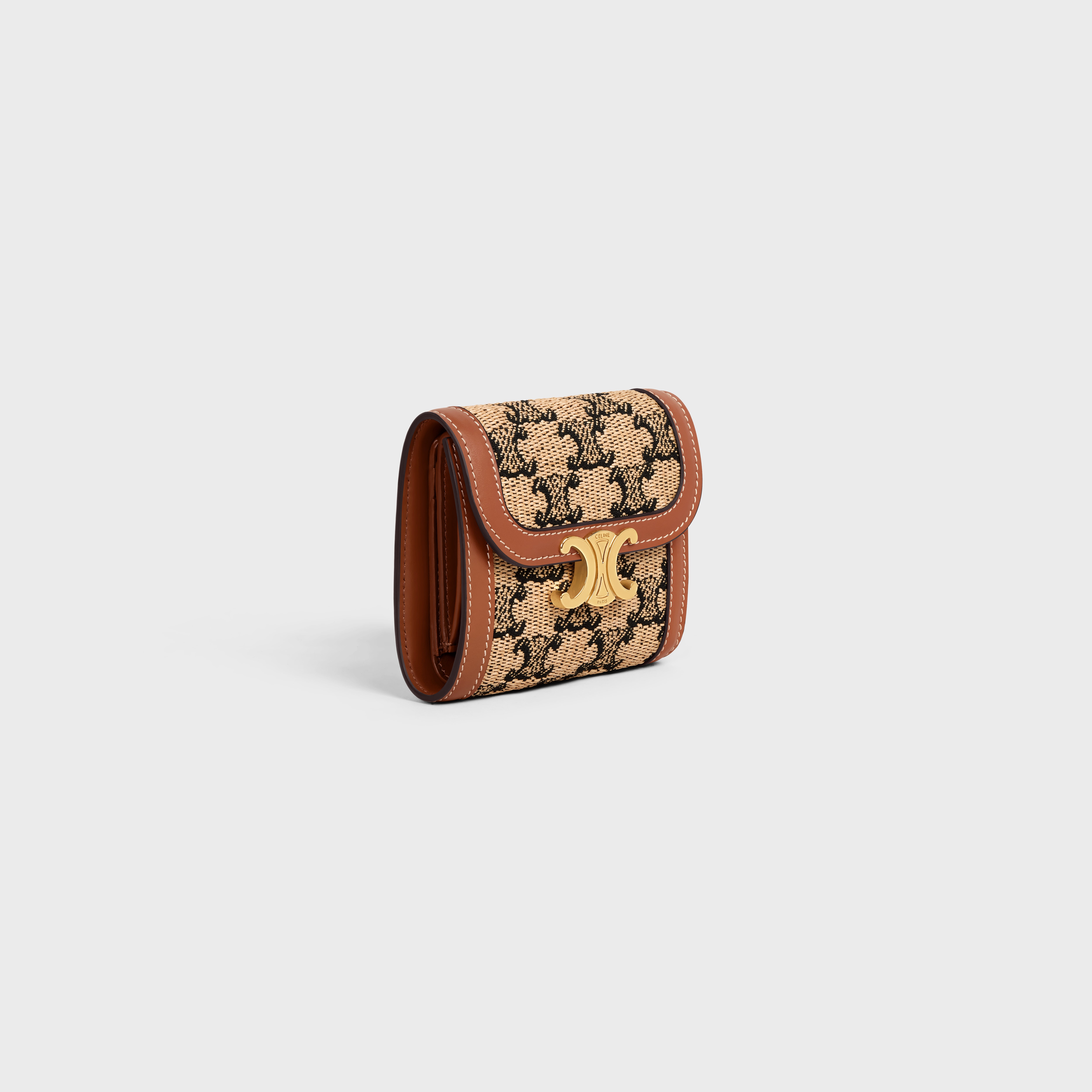 Triomphe Small Flap Wallet in TEXTILE WITH TRIOMPHE AND CALFSKIN - 2