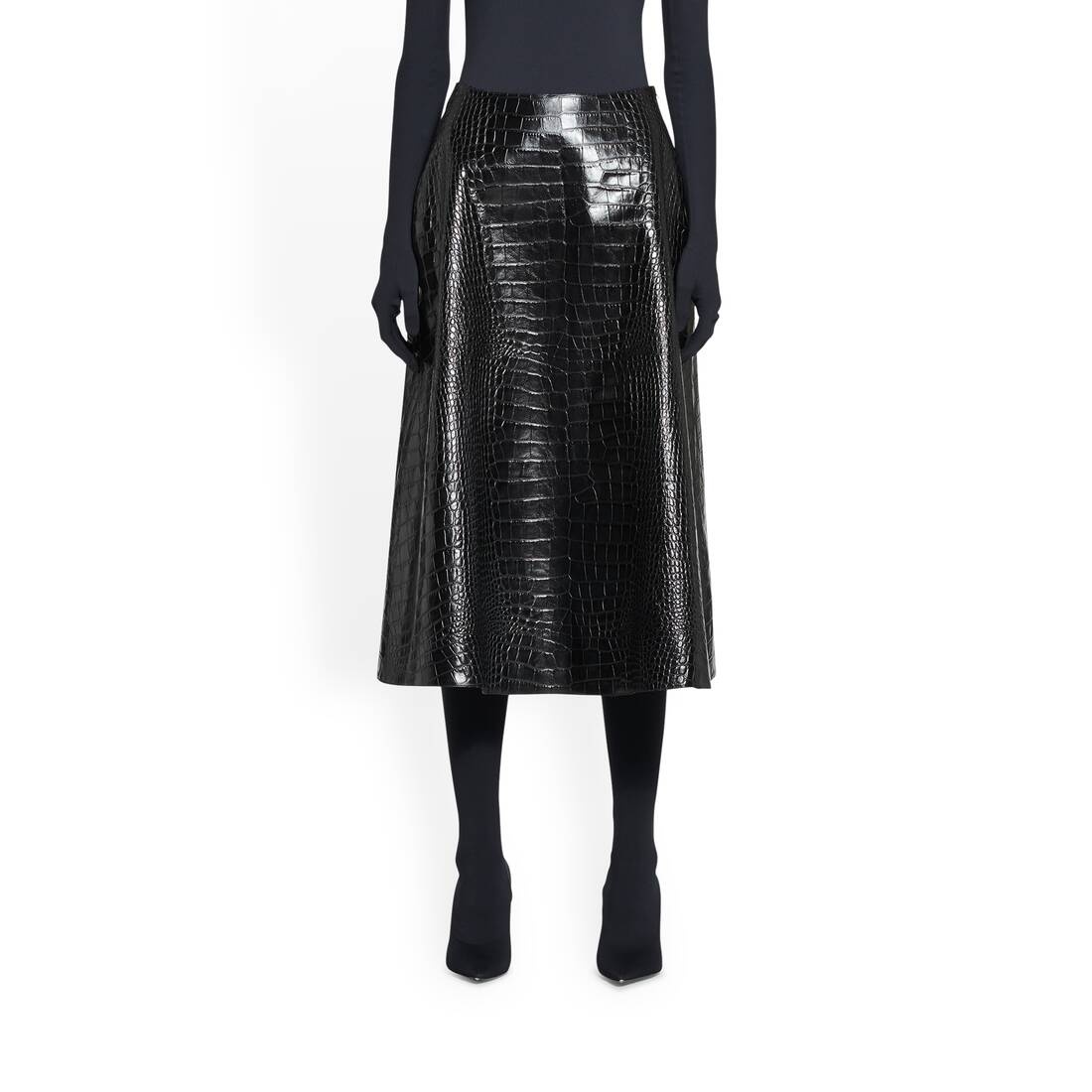 Women's A-line Skirt in Black - 5