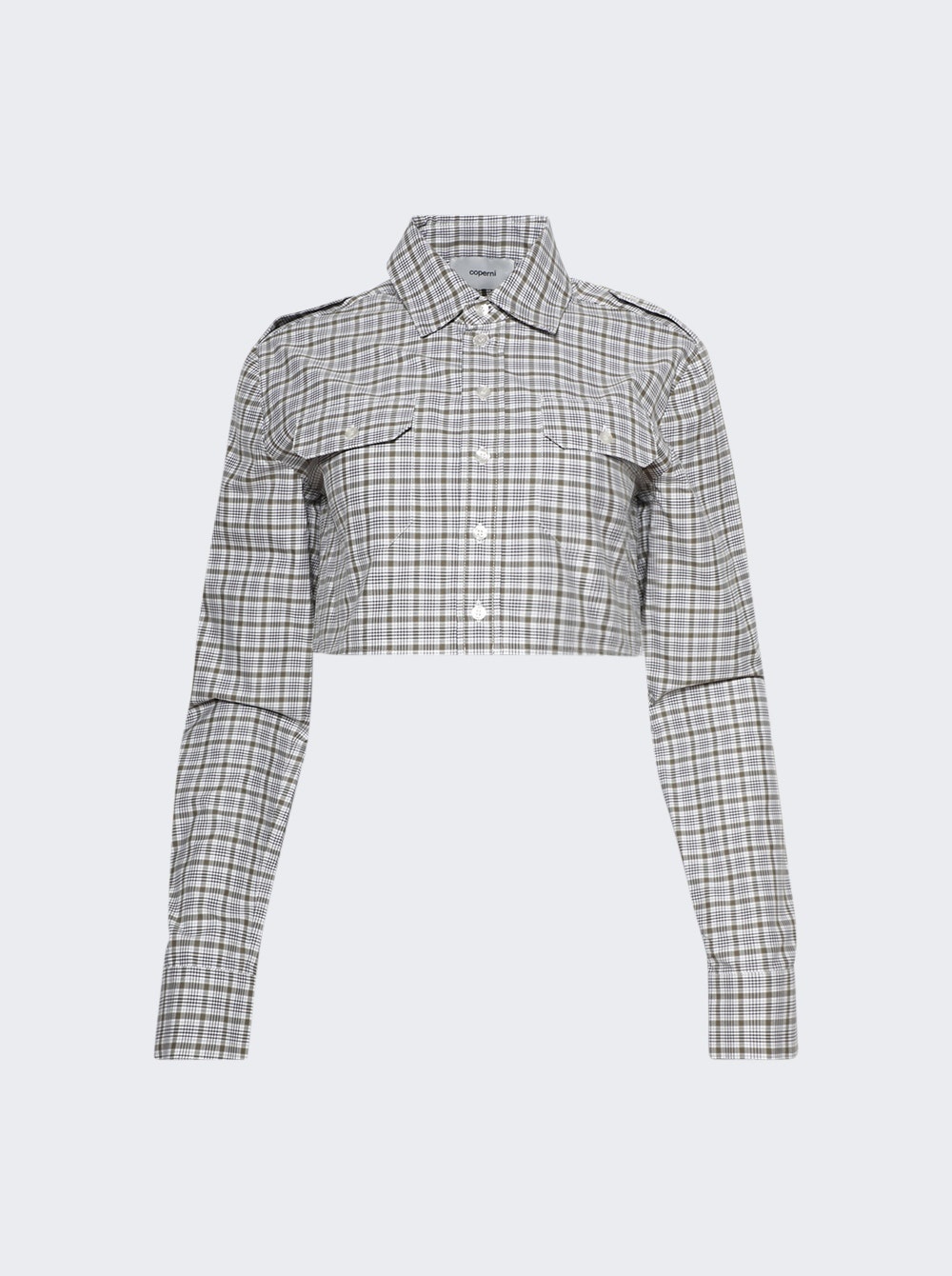 Cropped Shirt Green Checkered - 1