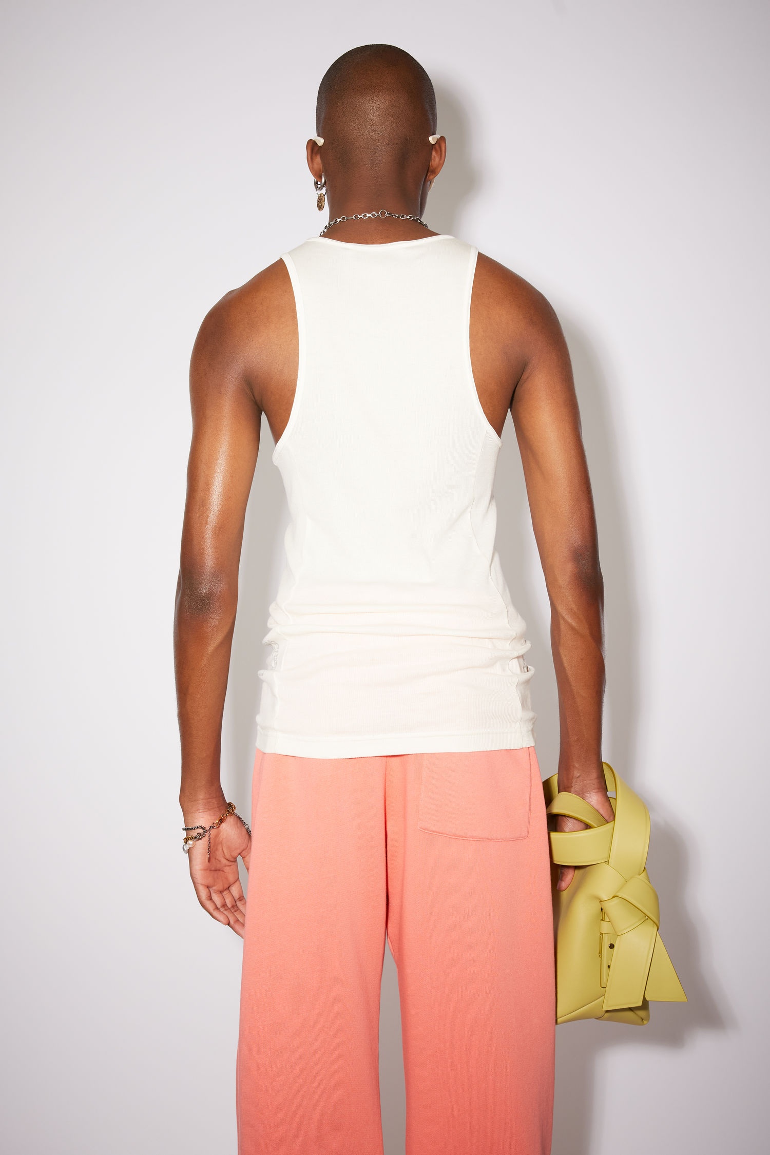 Ribbed tank top - Off white - 3