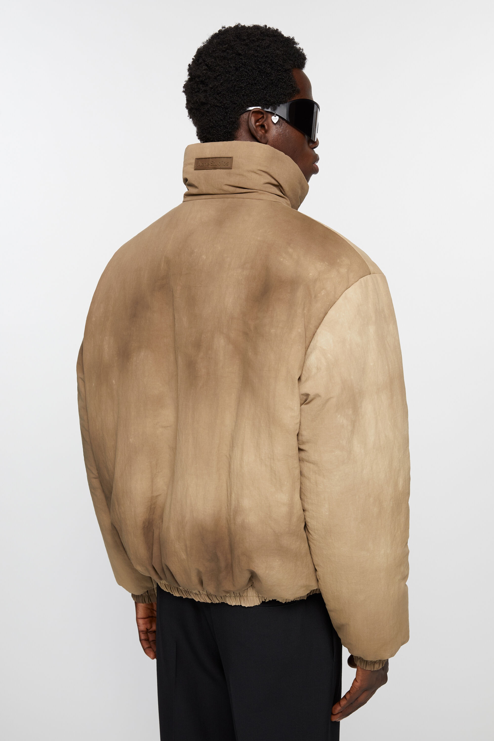 Dyed puffer jacket - Camel Beige - 4