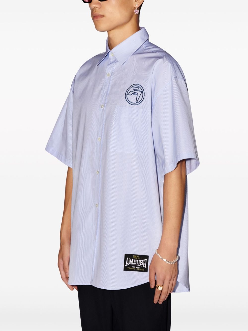 short-sleeve striped cotton shirt - 5