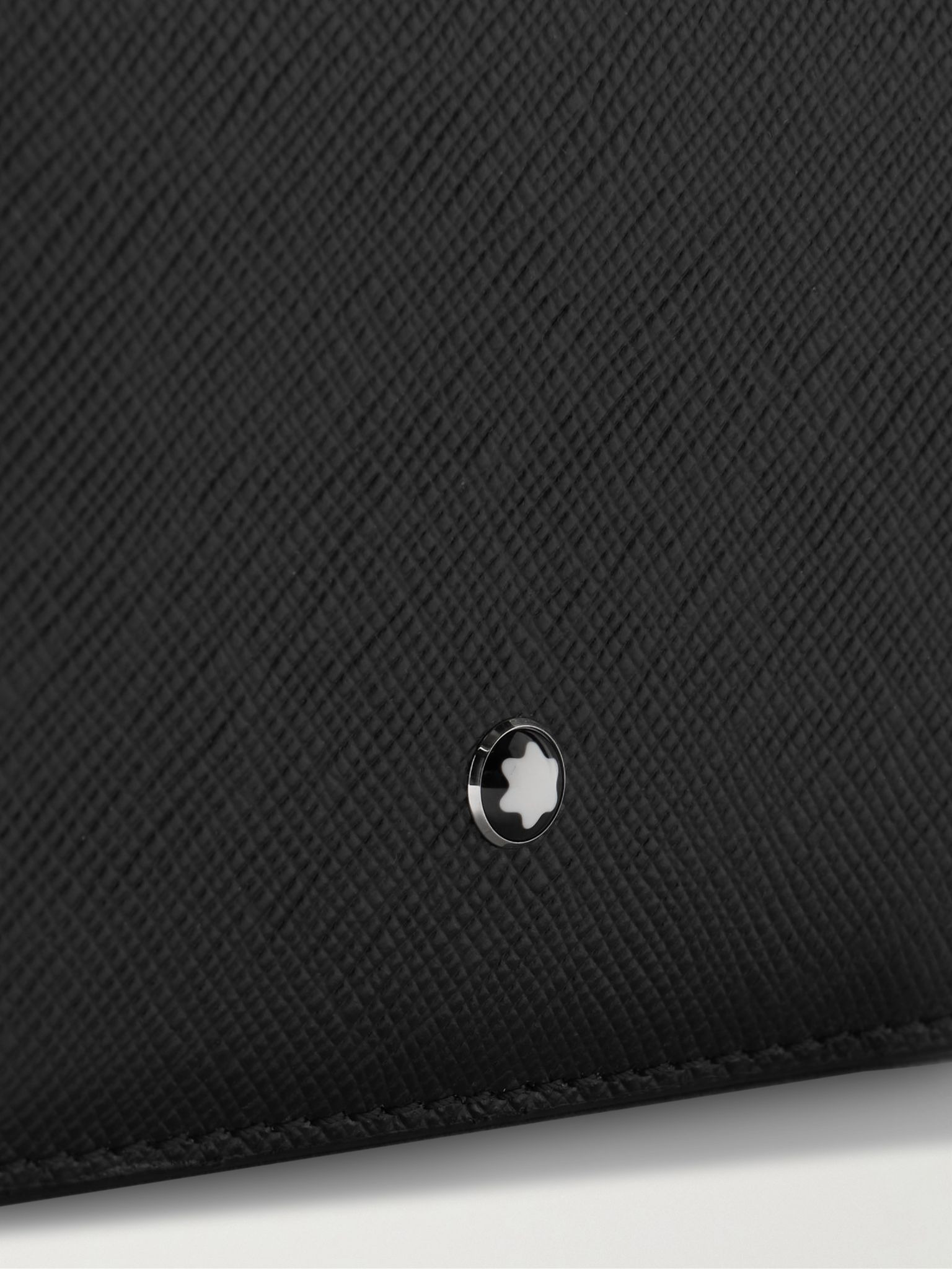 Sartorial Logo-Appliquéd Cross-Grain Leather Wallet Black - 3
