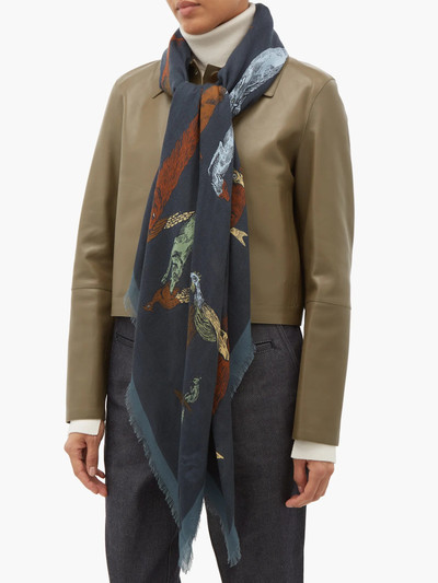 Loewe Animal letter-print scarf outlook