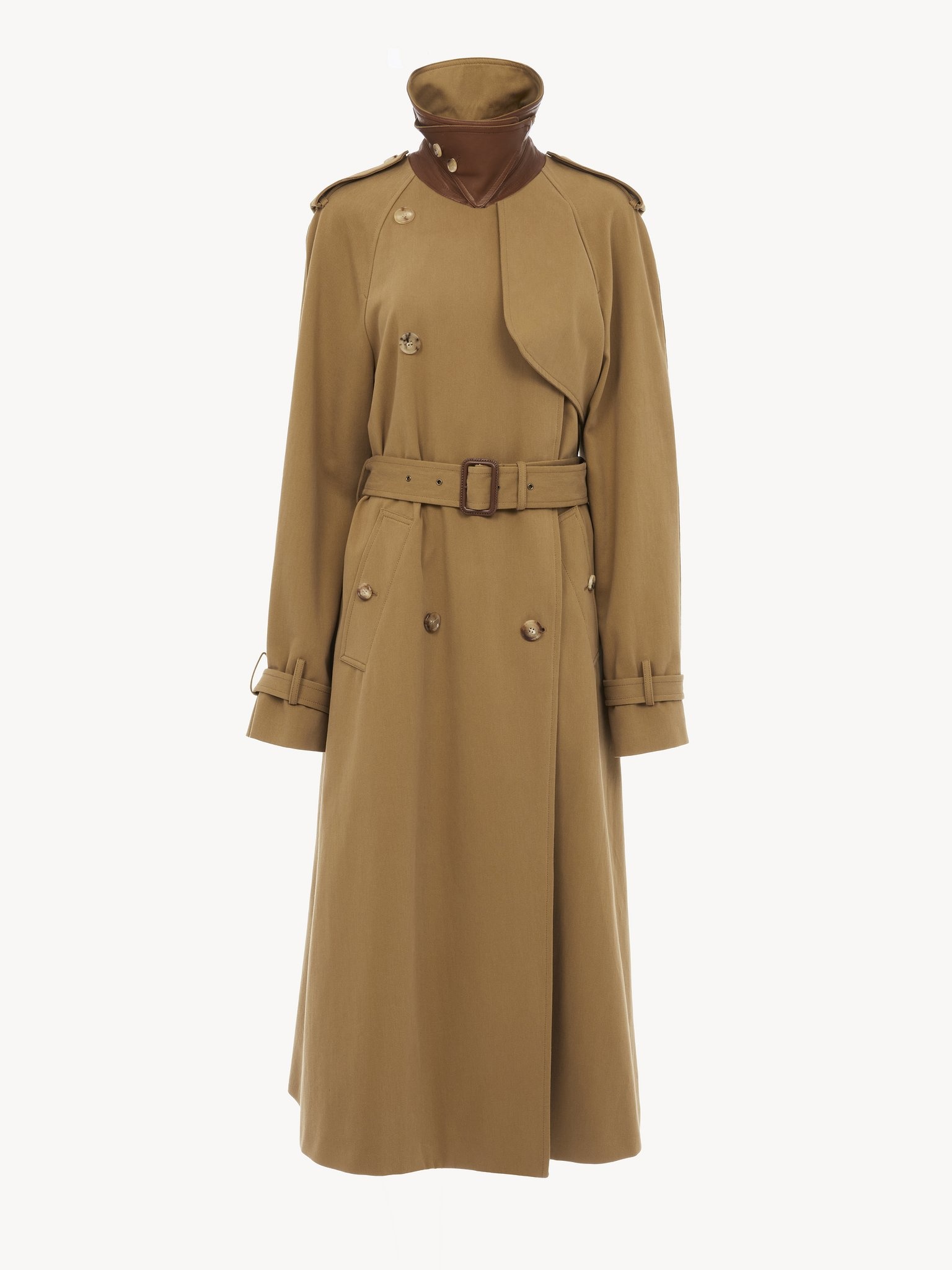 LONG TRENCH COAT IN COTTON GABARDINE - 2