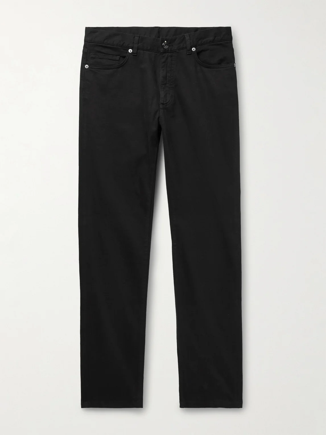 Slim-Fit Brushed Cotton-Blend Trousers - 1