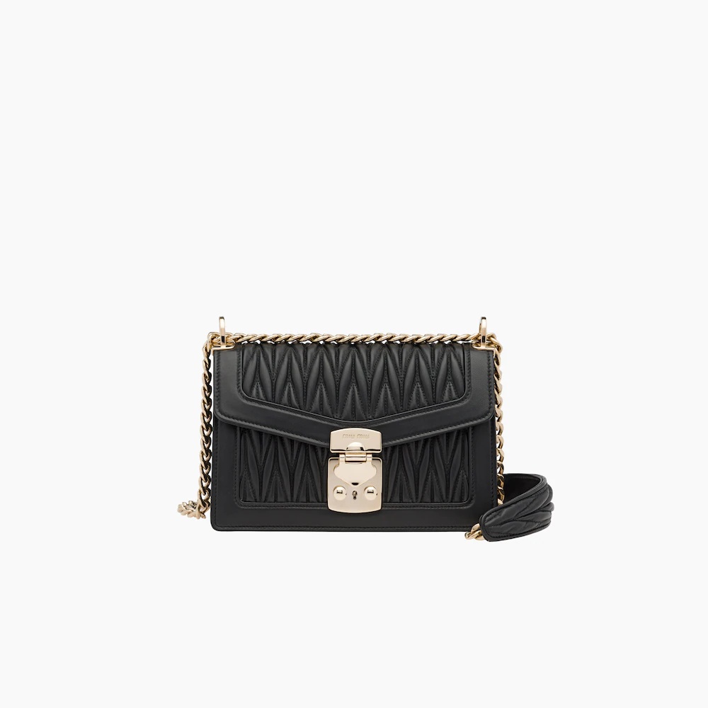 Miu Confidential matelassé nappa leather bag - 1