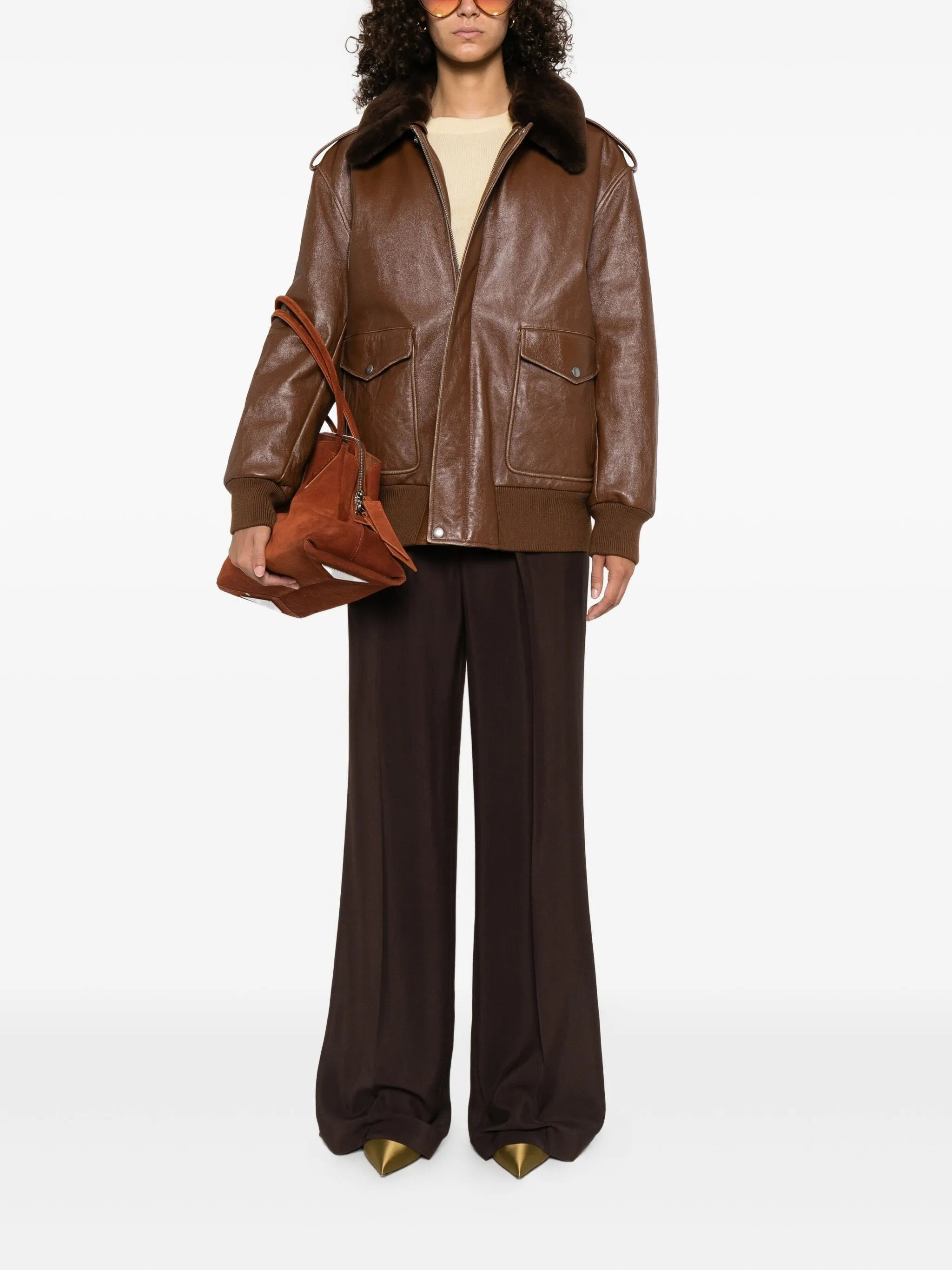 Prada Contrasting-collar Leather Jacket - 4