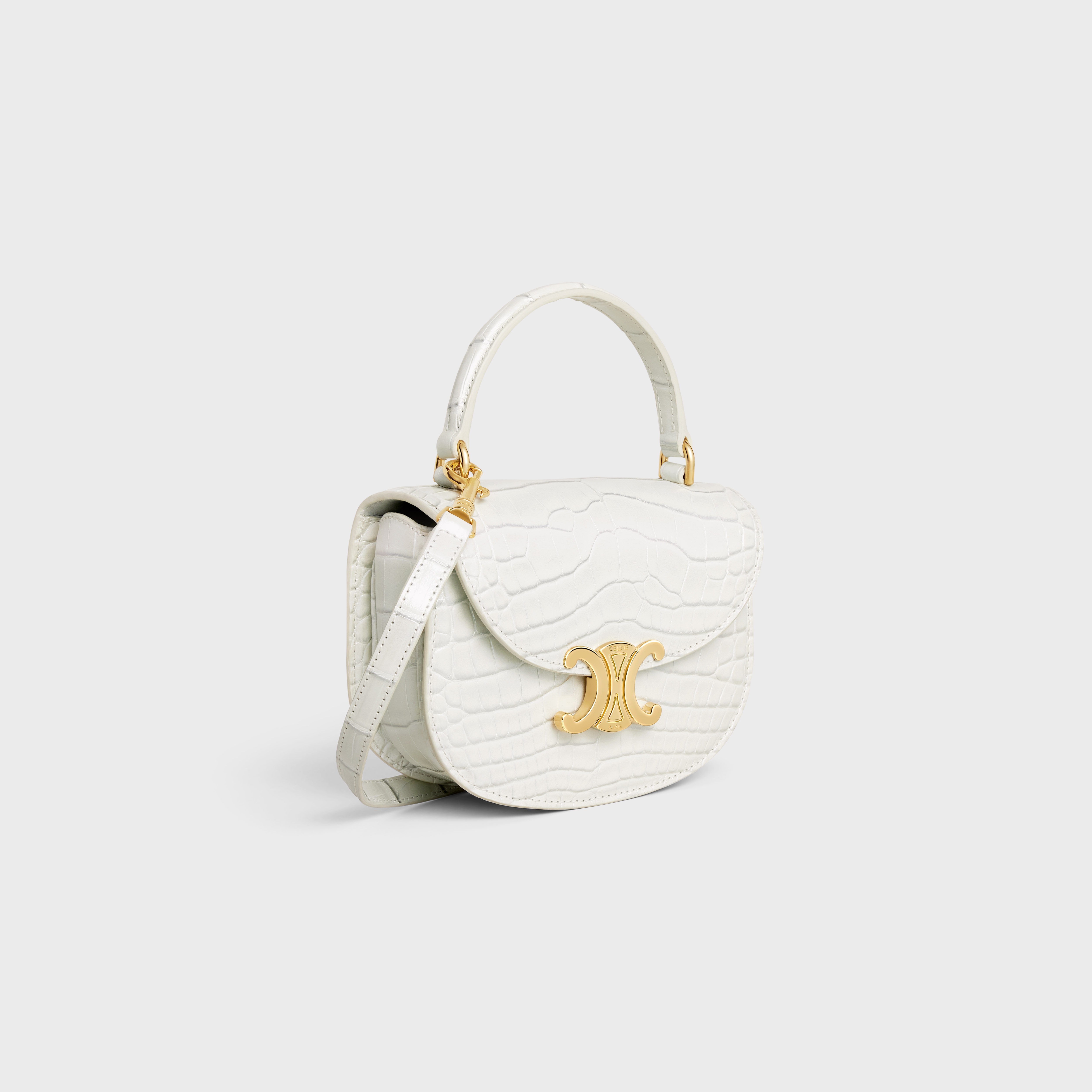 MINI BESACE CLEA in PEARLY ALLIGATOR - 2