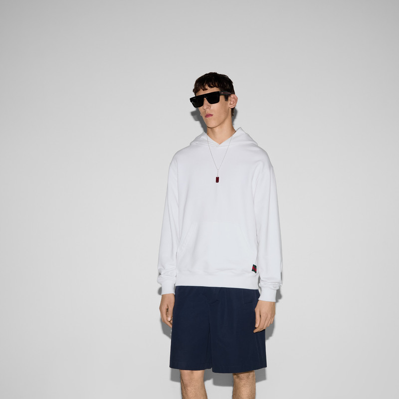 Cotton jersey sweatshirt with Web 3