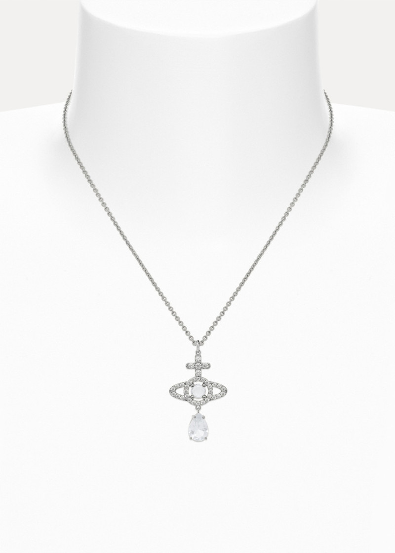 Vivienne Westwood Vivienne Westwood Olympia Pavé Drop Pendant Necklace outlook